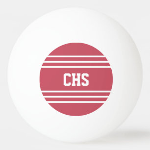 Coral Red Stripes custom monogram balls