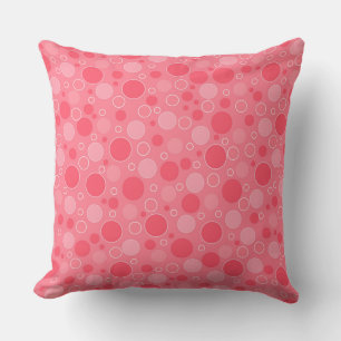 coral red tones with polka dots in retro sixties s cushion