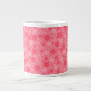 coral red tones with polka dots in retro sixties s large coffee mug