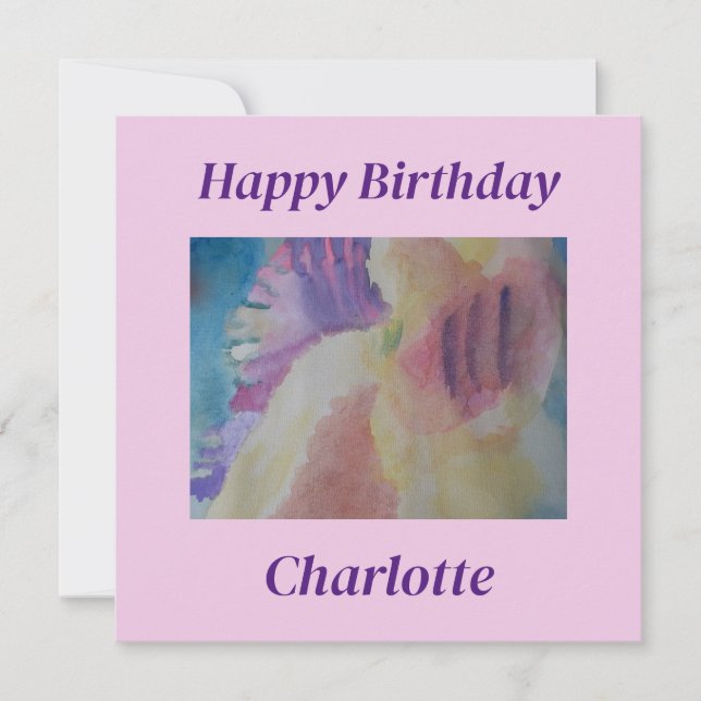 Coral Reef Abstract Art Flat Birthday Card (Front)