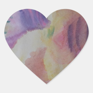 Coral Reef Abstract Art  Heart Sticker