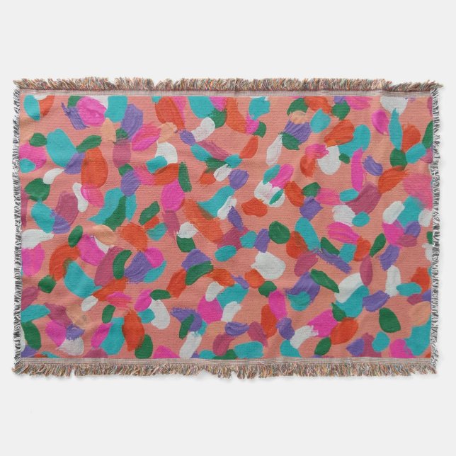 Coral Reef Abstract Throw Blanket (Front)