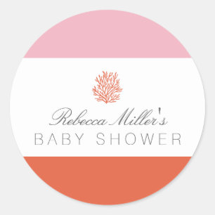 Coral Reef Baby Shower Classic Round Sticker
