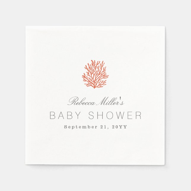 Coral Reef Baby Shower Napkin (Front)