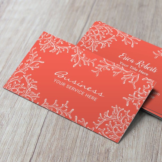 Coral Reef Beach Theme Spa Salon Makeup Artist Business Card (Creator Uploaded)