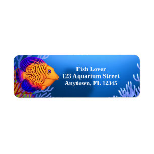 Coral Reef Chevron Tang Label