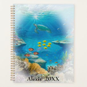Coral Reef Colourful Fish & Sea Turtle Vignette Planner