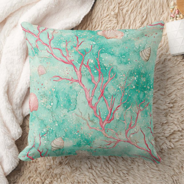 Coral Reef Dive Pattern Cushion (Blanket)