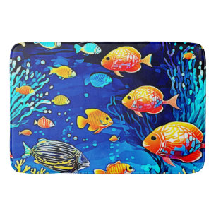 Coral Reef Fish Art Bath Mat