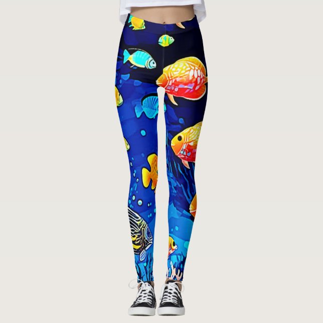 Coral Reef Fish Art Leggings (Front)