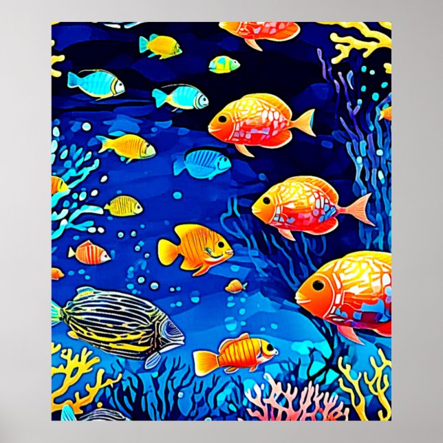 Coral Reef Fish Art Poster (Front)