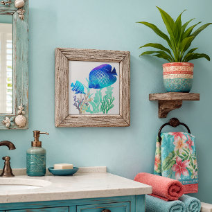 Coral Reef Fish Watercolor Style Marine Life Tile