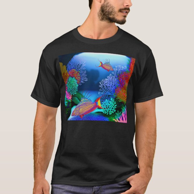 Coral Reef Flasher Wrasse Fish T-Shirt (Front)