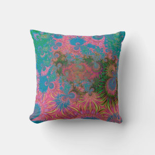 Coral Reef Fractal Abstract Art Cushion