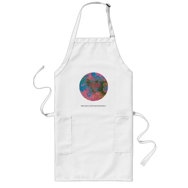 Coral Reef Fractal Abstract Art Long Apron (Front)