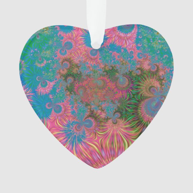 Coral Reef Fractal Abstract Art Ornament (Front)