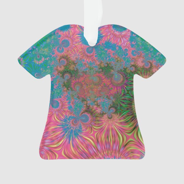 Coral Reef Fractal Abstract Art Ornament (Front)