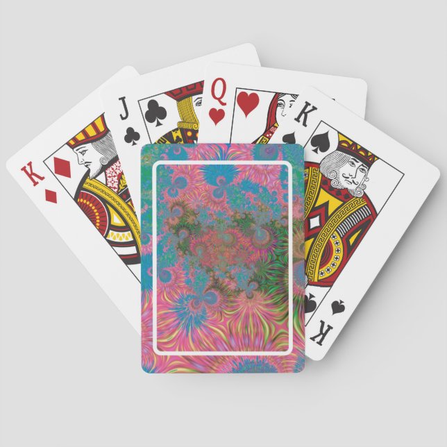 Coral Reef Fractal Abstract Art Playing Cards (Back)