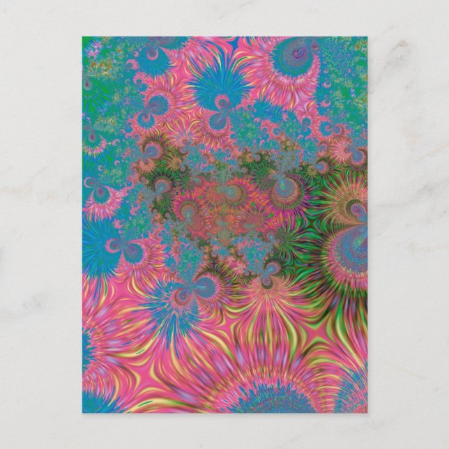 Coral Reef Fractal Abstract Art Postcard (Front)