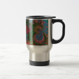Coral Reef Fractal Abstract Art Travel Mug