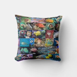 Coral Reef Marine Fish Animals, Educational Kids Cushion
