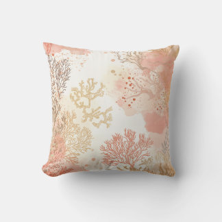 Coral Reef Pastel Throw Pillow