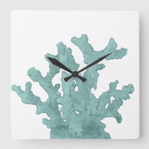 Coral Reef Photo Block Square Wall Clock