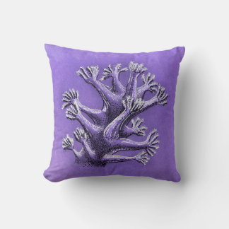 Coral Reef Purple Marine Biology Art Cushion