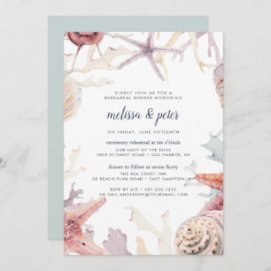 Coral Reef Rehearsal Dinner Invitation