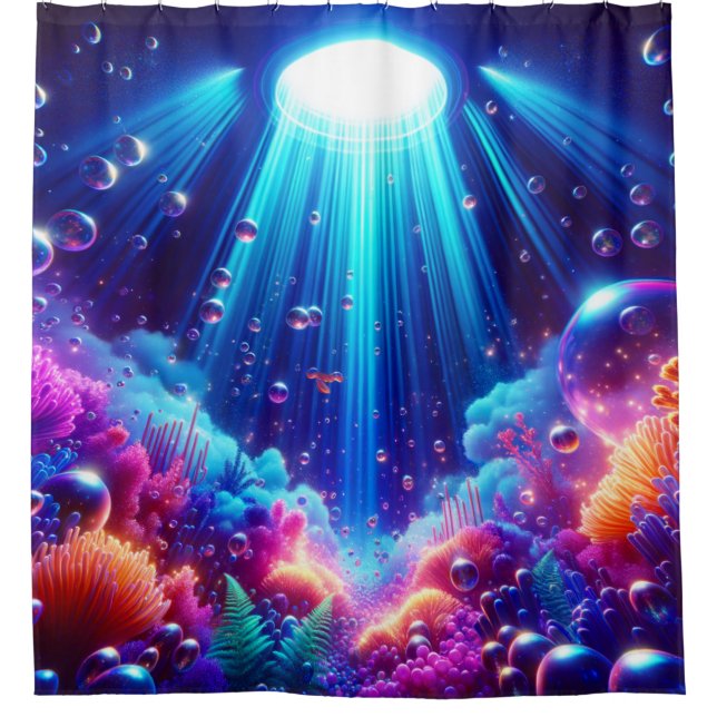 Coral Reef Sanctuary - Underwater Elegance Shower Curtain (Front)