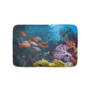 Coral Reef Scenery   Bigeye Or Goggle-Eye Bath Mat