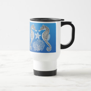 Coral Reef Sea Horse Starfish Travel Mug