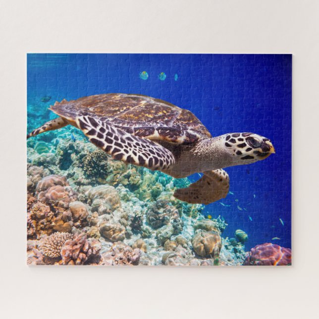Coral Reef Sea Turtle Jigsaw Puzzle (Horizontal)
