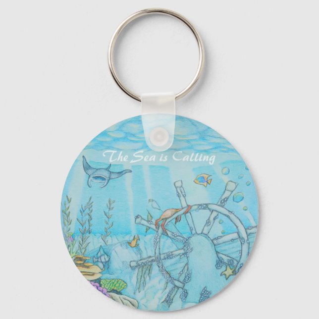 Coral reef shipwreck key ring (Front)