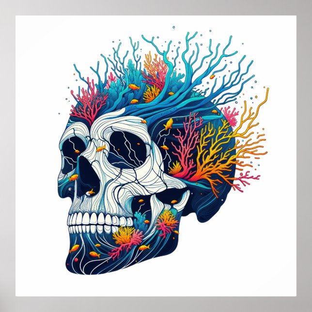 Coral Reef Skull Poster (Front)