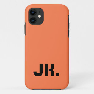 Coral Reef Solid Colour   Minimal Initial  iPhone 11 Case