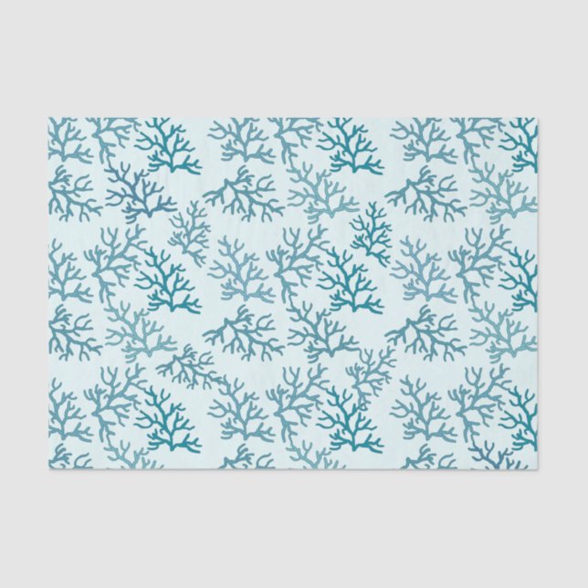 Coral Reef turquoise patterns customise backround Tissue Paper (Front)
