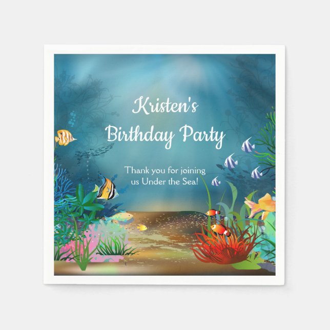 Coral Reef Under the Sea Party Napkin (Front)