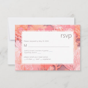 Coral Reef Vibrant Blush pink RSVP Card