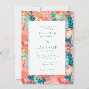 Coral Reef Vibrant Wedding Invitation