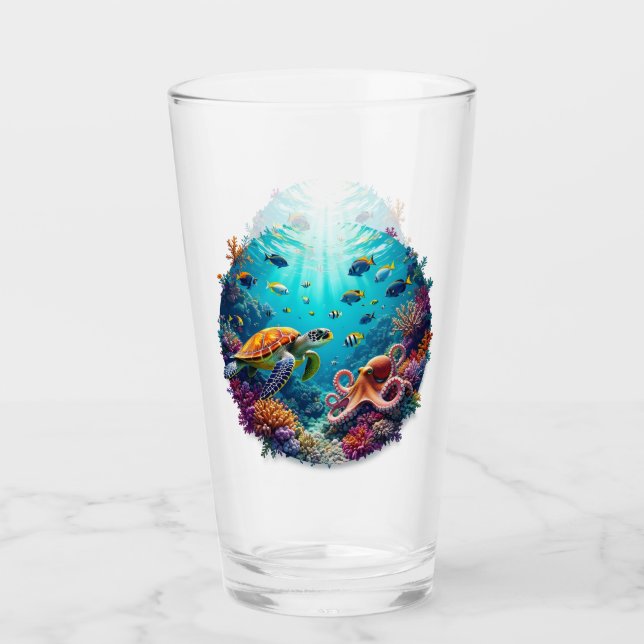 Coral Reef Vignette Glass (Front)