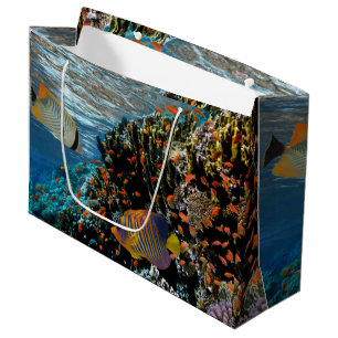 Coral Reef with Fire Coral and Exotic Fishes Large Gift Bag