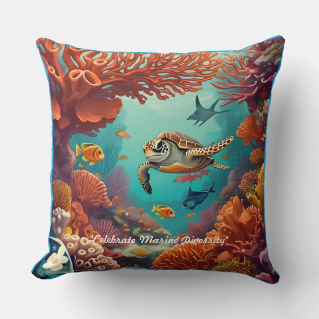 "Coral Reflections" Cushion (Front)