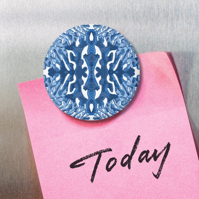 Coral Rococo in Blue Indigo Option 2 Magnet (Creator Uploaded)