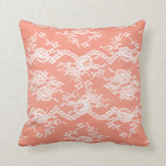Coral Romantic Lace Cushion
