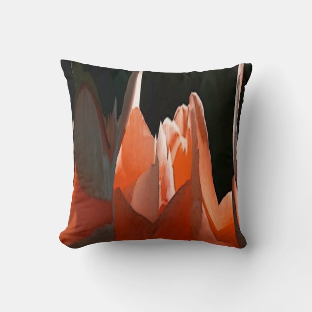Coral Rose Abstract Cushion (Front)