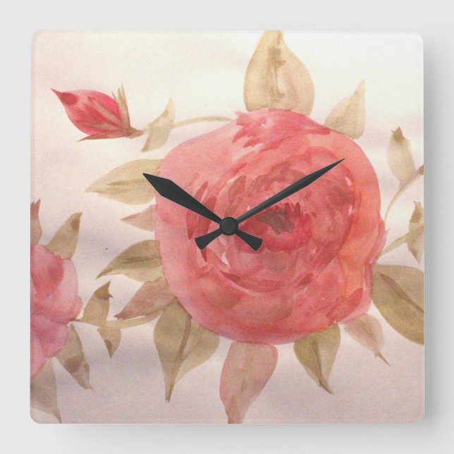 Coral Rose Clock (Front)