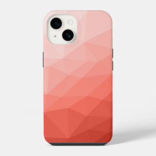 Coral rose geometric mesh ombre pattern iPhone 14 case