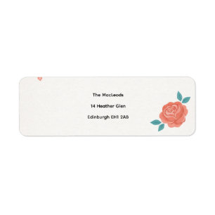 Coral Rose Minimalist Return Address Labels