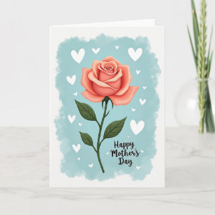 Coral Rose Mother Love Card